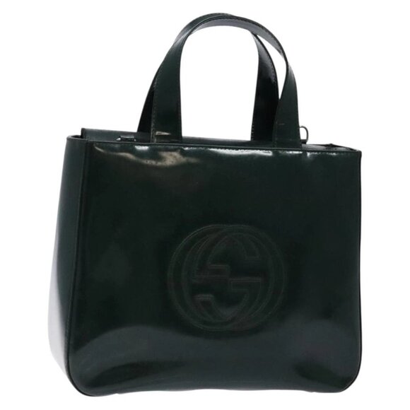 GUCCI Hand Bag Enamel Green Silver - Picture 2 of 16